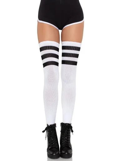 Leg Avenue 3 Stripe Athletic Thigh Highs
