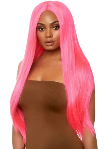 Leg Avenue 33" Long Straight Center Part Wig - Pink