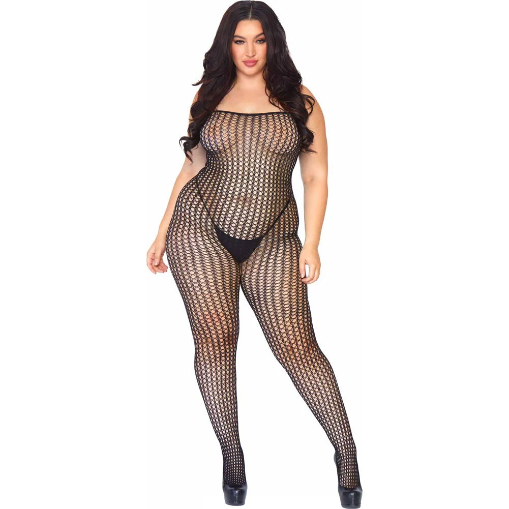 Leg Avenue Crochet Net Bodystocking, Queen, Black