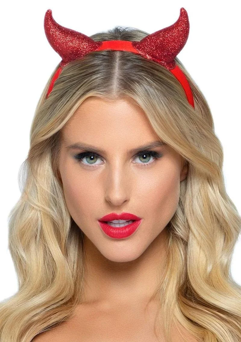 Leg Avenue Latex Glitter Devil Horn Headband