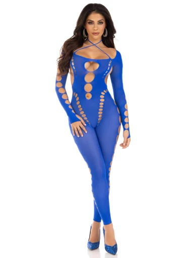 Leg Avenue Opaque Cut-Out Footless Jumpsuit