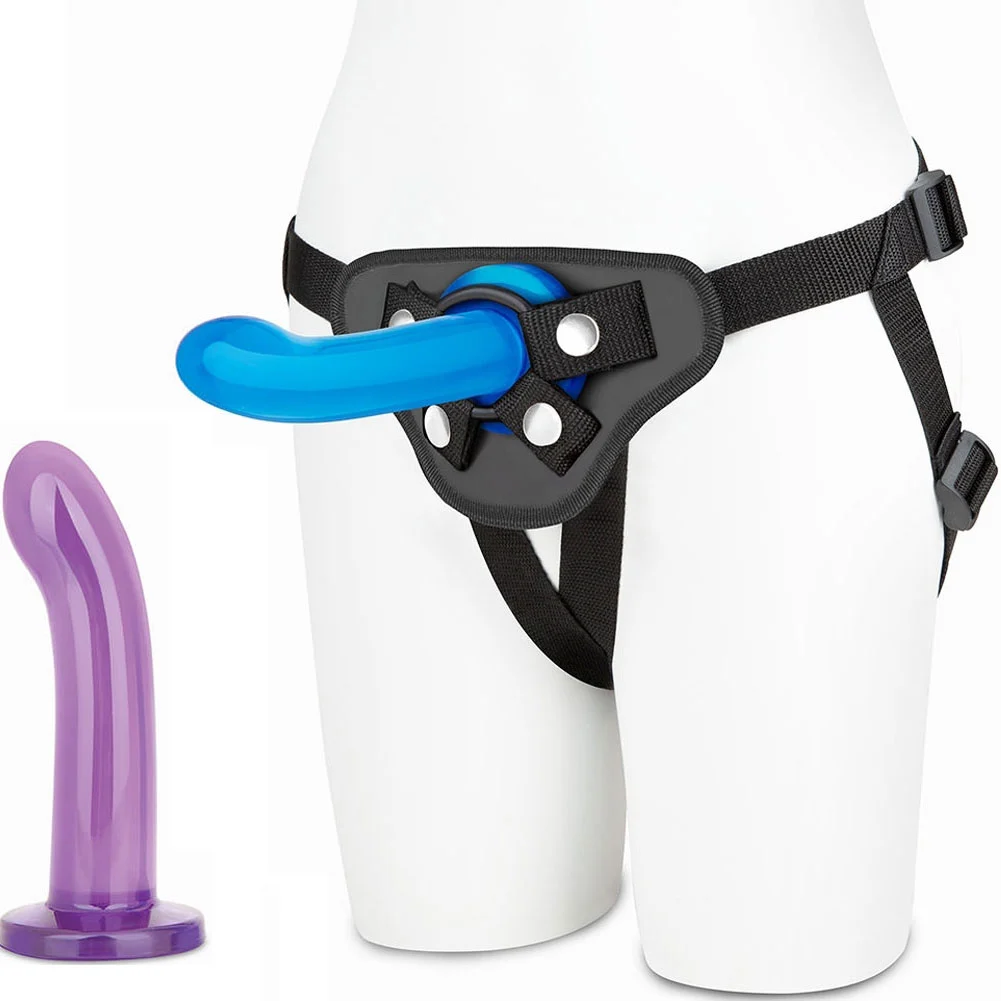 Lux Fetish Beginners Strap-On and Pegging Set, 3-Piece, Multicolor