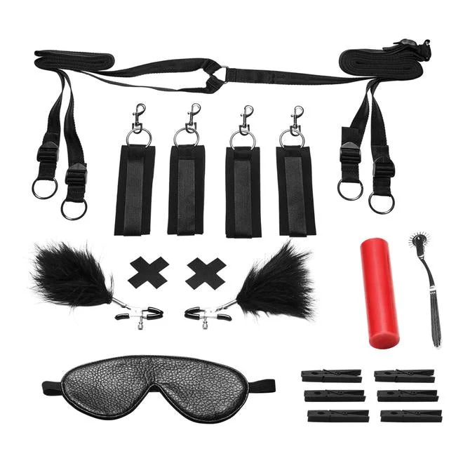 LUX FETISH SENSORY EXPERIENCE WITH WARTENBERG PINWEEL 7PC BEDSPREADER SET