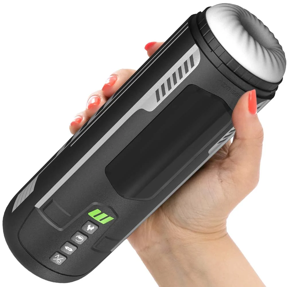 M for Men Master Blaster Rechargeable Masturbator, 10.5", Black