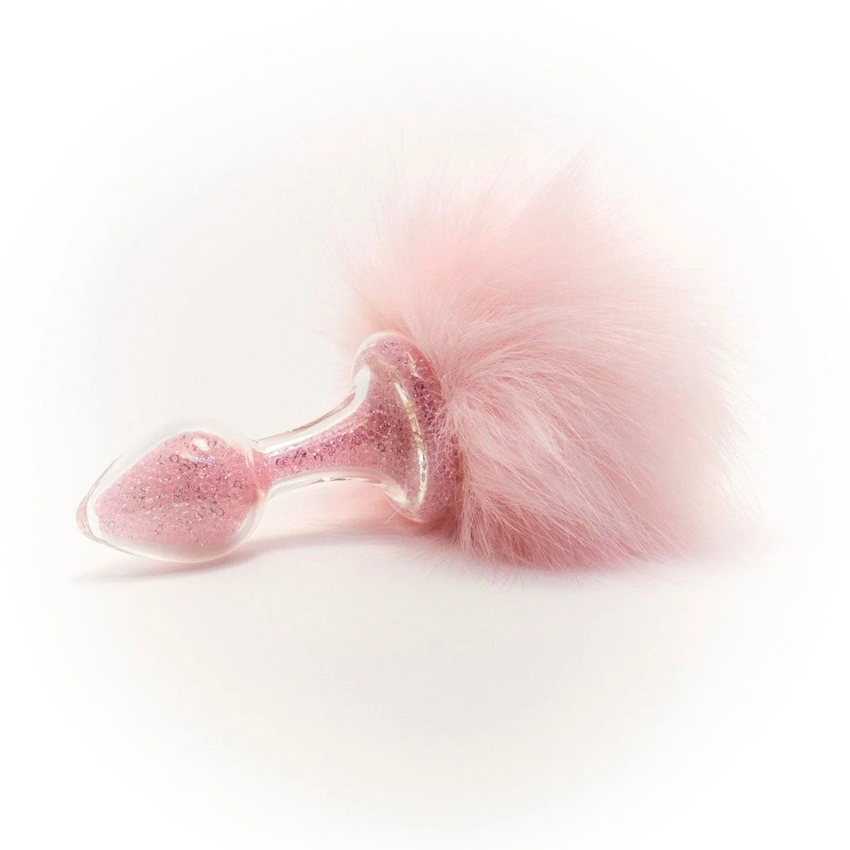 Magnetic Sparkle Bunny Tail Butt Plug, Pink