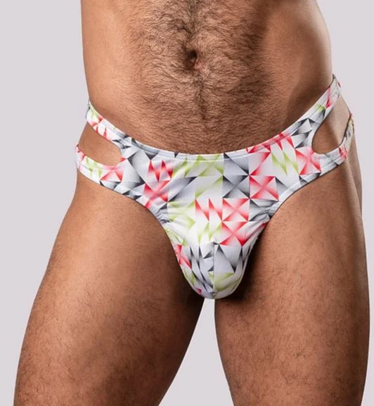 Male Power Cut It Out! Cutout Thong Red/Black