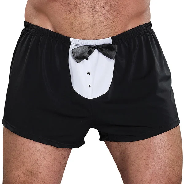 Male Power Novelty Tuxedo Boxer-Black One Size-Boxed
