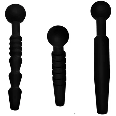 Master Series Dark Rods 3pc Silicone Penis Plug Set