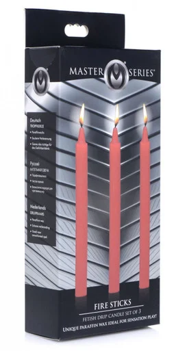 Master Series Fire Sticks Fetish Drip Candles - 3pk