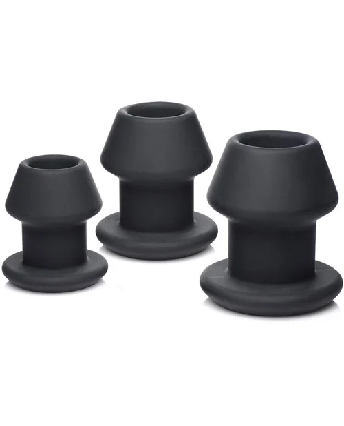 Master Series Gape-Grommets Hollow Silicone Anal Dilator Set (3 Pieces)
