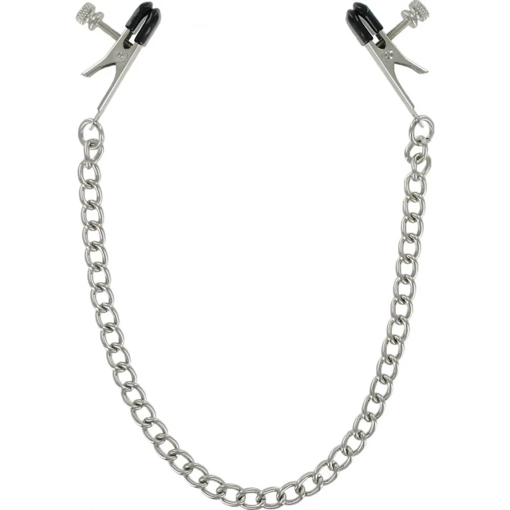 Master Series Ox Bull Nose Nipple Clamps with Chain, Silver