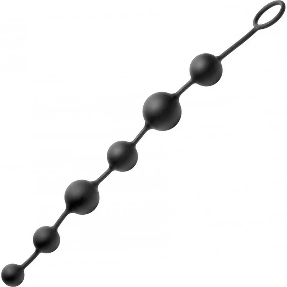 Master Series Serpent 6 Silicone Beads of Pleasure, 16", Black