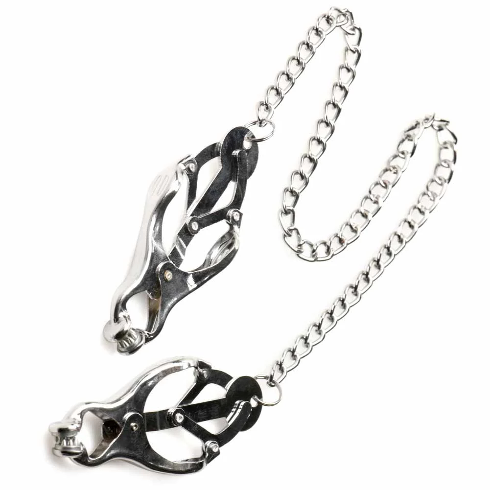Master Series Tyrant Spiked Clover Nipple Clamps, Silver