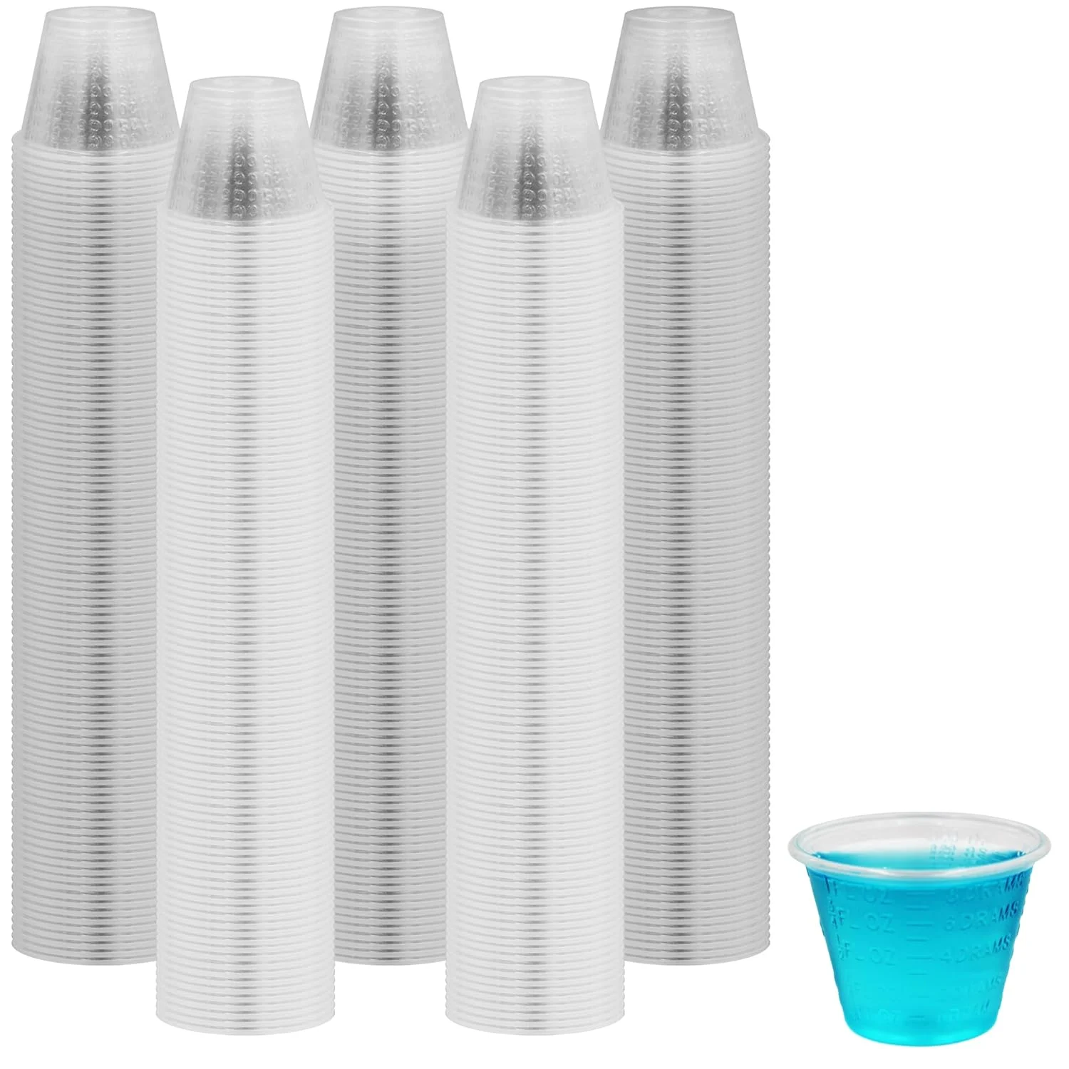 MedPride Medicine Cups Transparent Graduated1oz. - 5 Sleeves, Bag of 100 (Total of 5000)