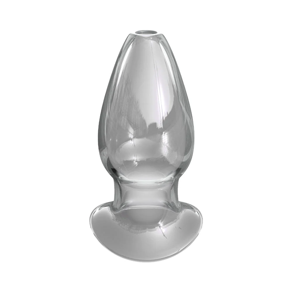 Mega Anal Glass Gaper Butt Plug, Clear