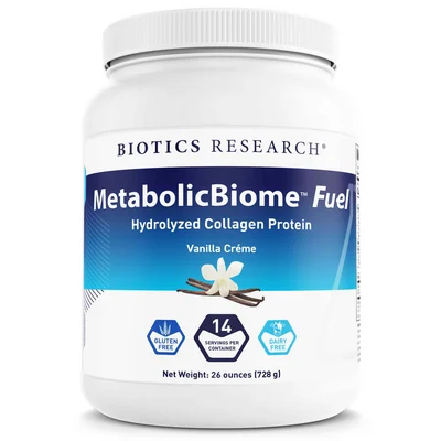 Metabolic Biome Fuel Hydrolyzed Collagen Protein, Vanilla (Biotics Research)
