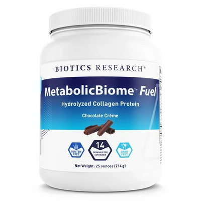 MetabolicBiome Fuel Hydrolyzed Collagen Protein, Chocolate (Biotics Research)