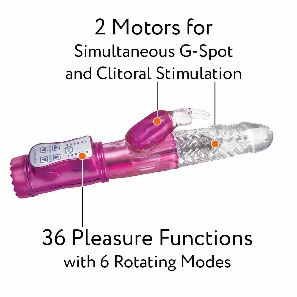 Nasstoys Energize Her Bunny 1 Rechargeable Rabbit Vibrator, 9", Pink