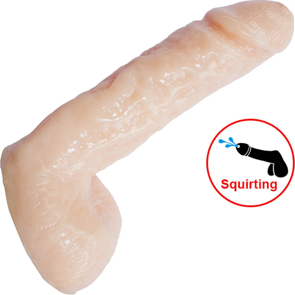 Nasstoys Natural Realskin Squirting Penis Dildo, 6", Vanilla
