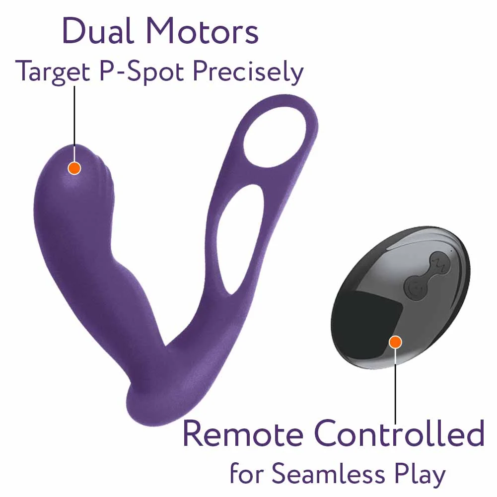 Nasstoys Royale Rechargeable P-Spot Massager with Remote, 4", Purple