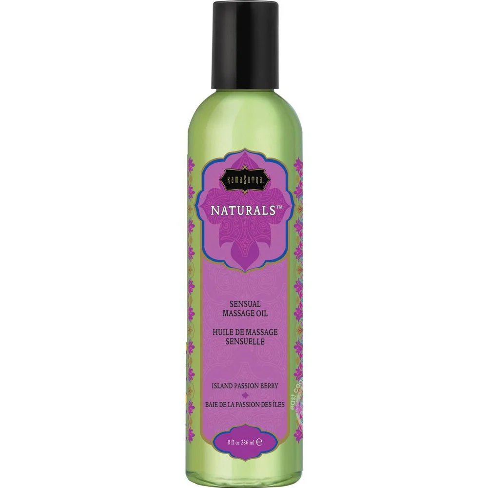Naturals Sensual Massage Oil by Kama Sutra, 8 fl.oz (236 mL), Island Passion Berry