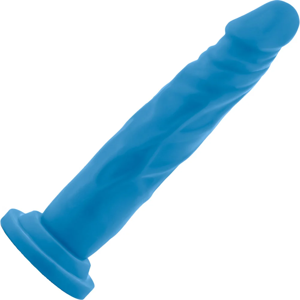 Neo Sensa Feel Slim Dual Density Dildo, 7.5", Neon Blue