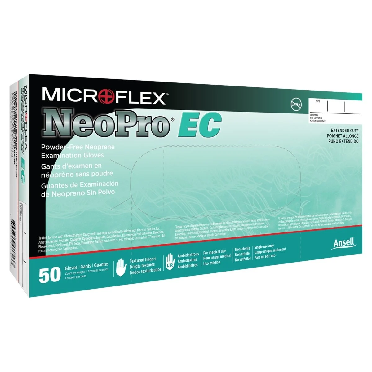 Neopro EC Polychloroprene Extended Cuff Length Exam Gloves