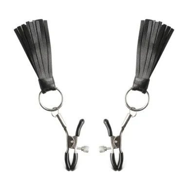 Nipple Clamps with Leather Cluster
