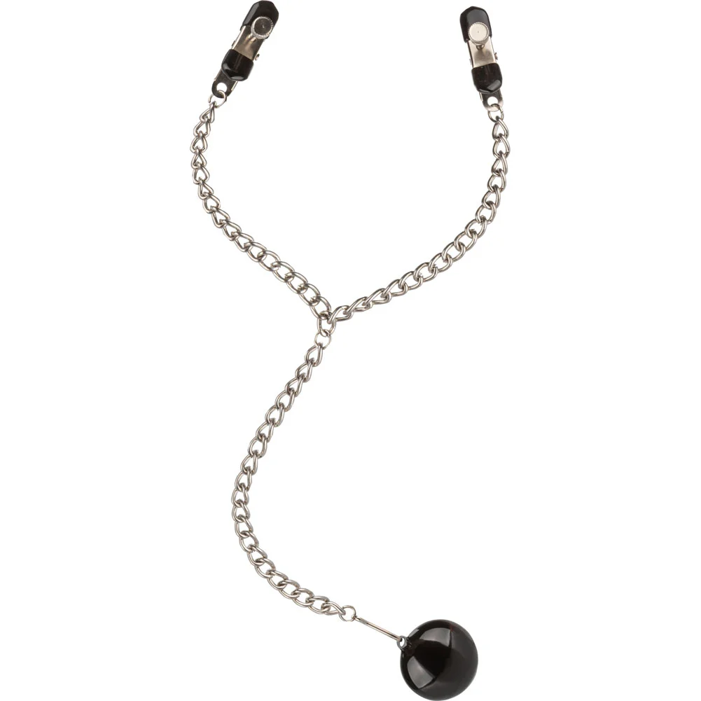 Nipple Play Weighted Disc Nipple Clamps, 15.75", Silver