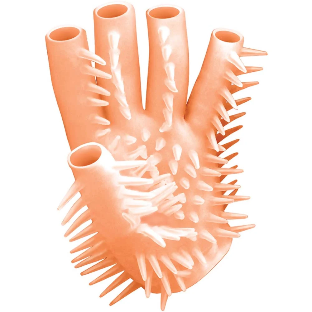 Nubby Masturbating Glove, One Size, Natural