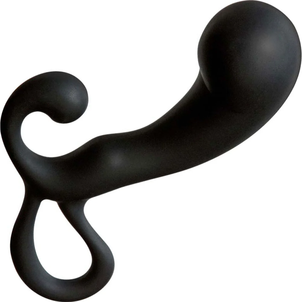 OptiMALE Silicone P-Massager for Men, 4", Black