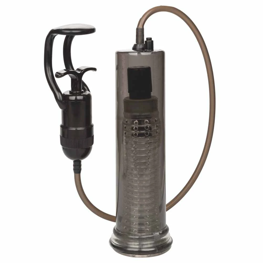 Optimum Series Vibro Air Penis Pump, 9" by 2", Smoke