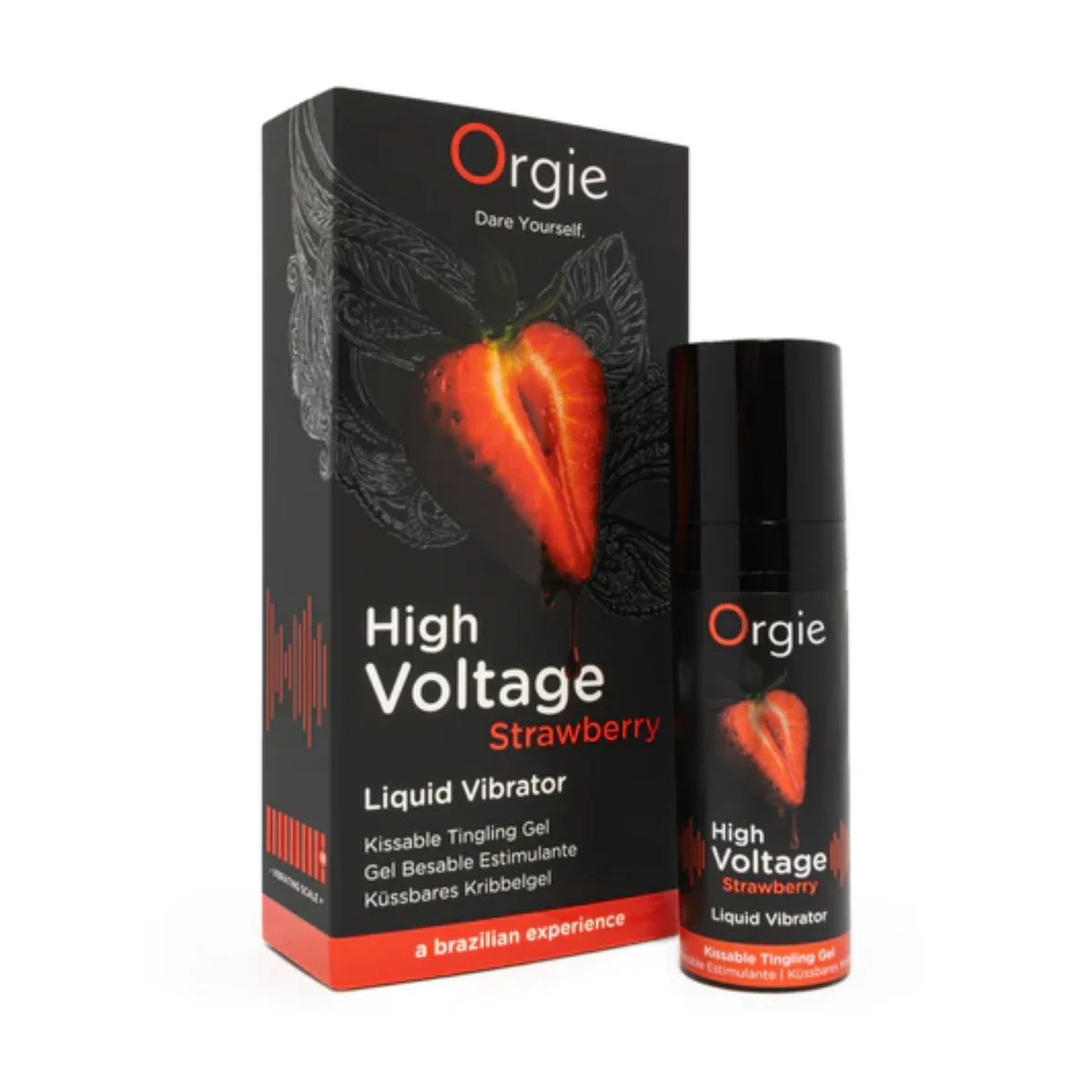 Orgie High Voltage Strawberry Liquid Vibrator 0.5 fl oz