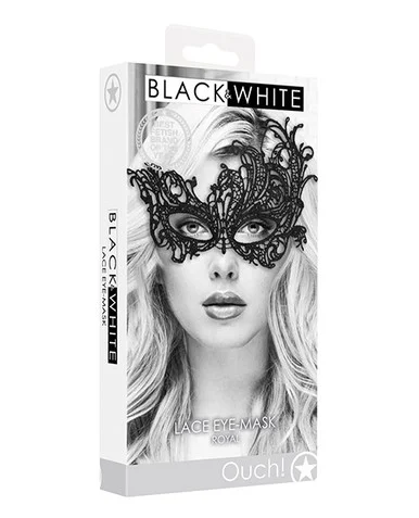 Ouch! Black & White Royal Lace Eye-Mask