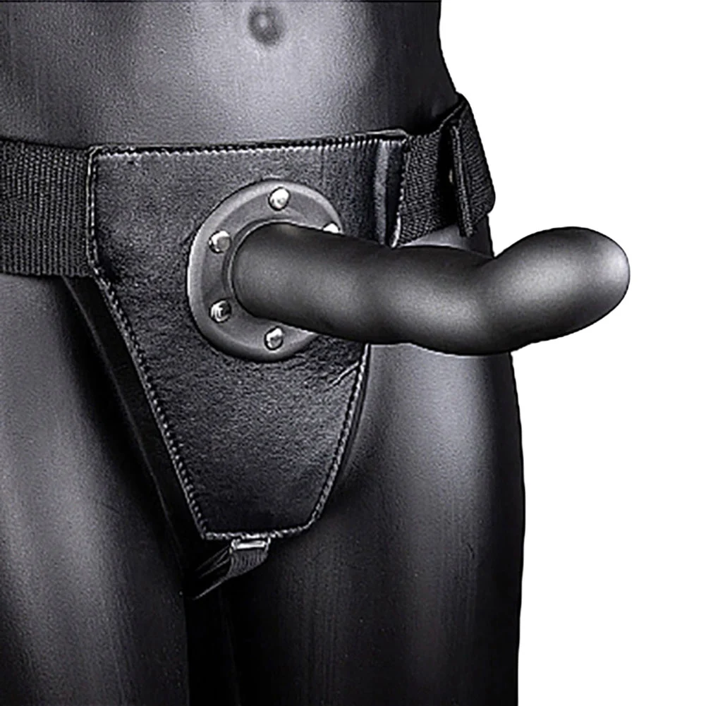 Ouch Curved Hollow Strap-On, 8", Gunmetal