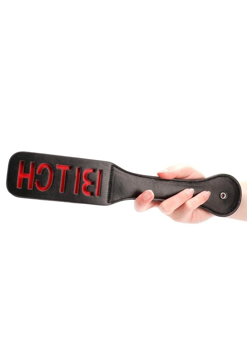 Ouch! Leather Paddle - Bitch