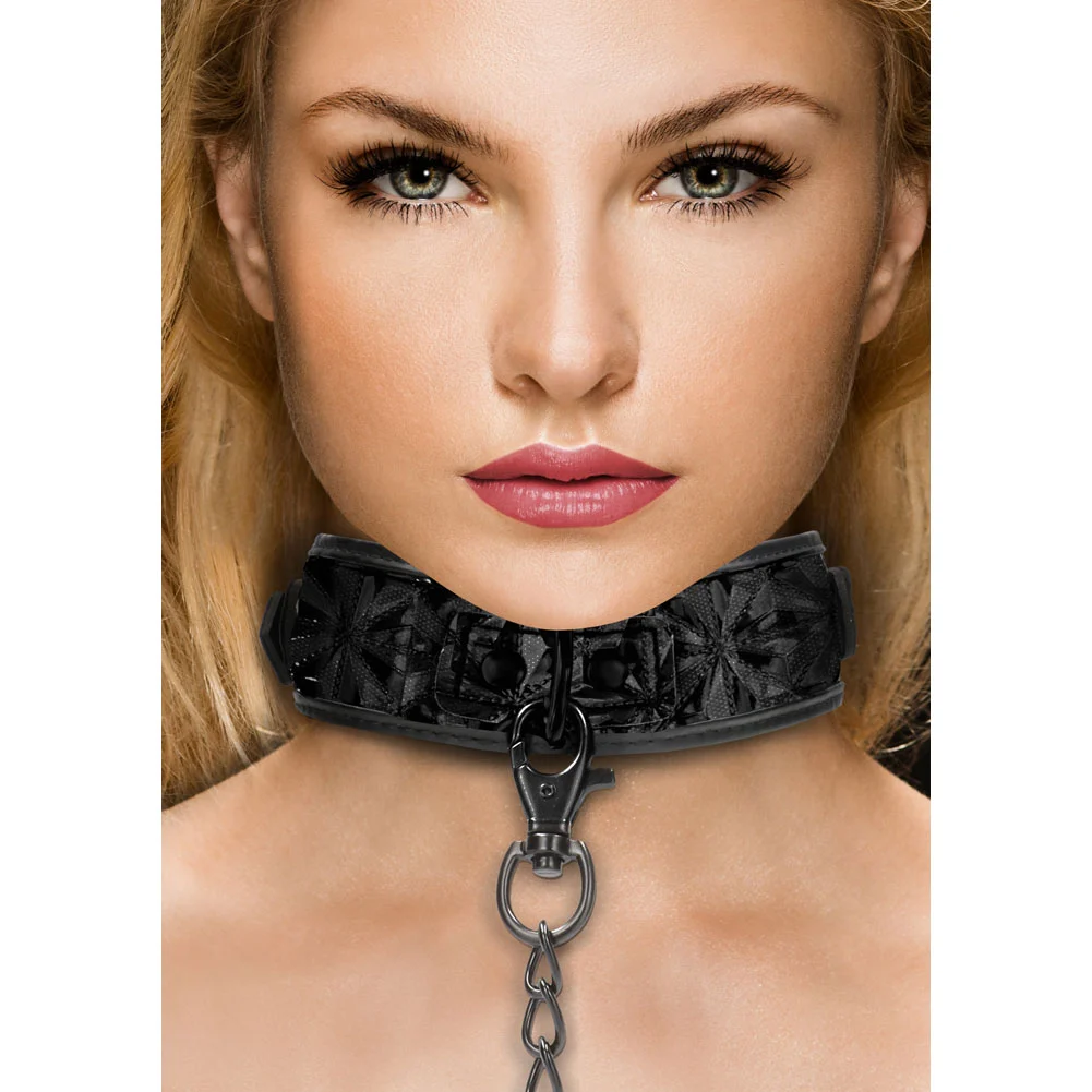 Ouch Luxury Collar with Leash, Black
