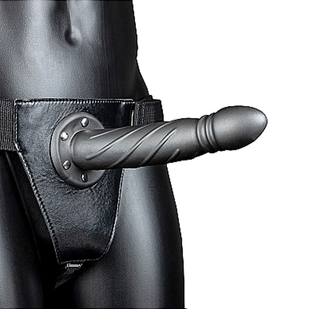 Ouch Twisted Hollow Strap-On, 8", Gunmetal