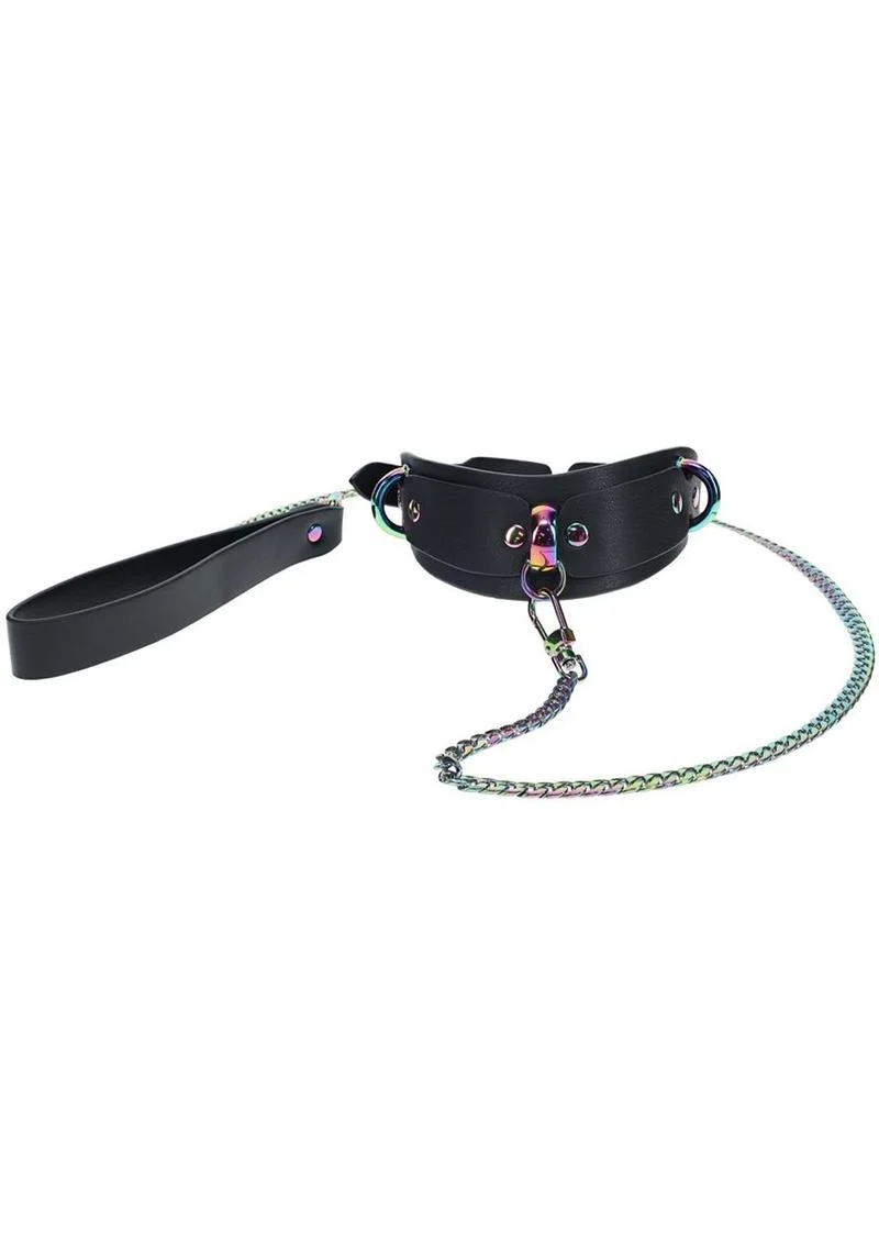 Ouch Venice RB Leather Collar and Leash