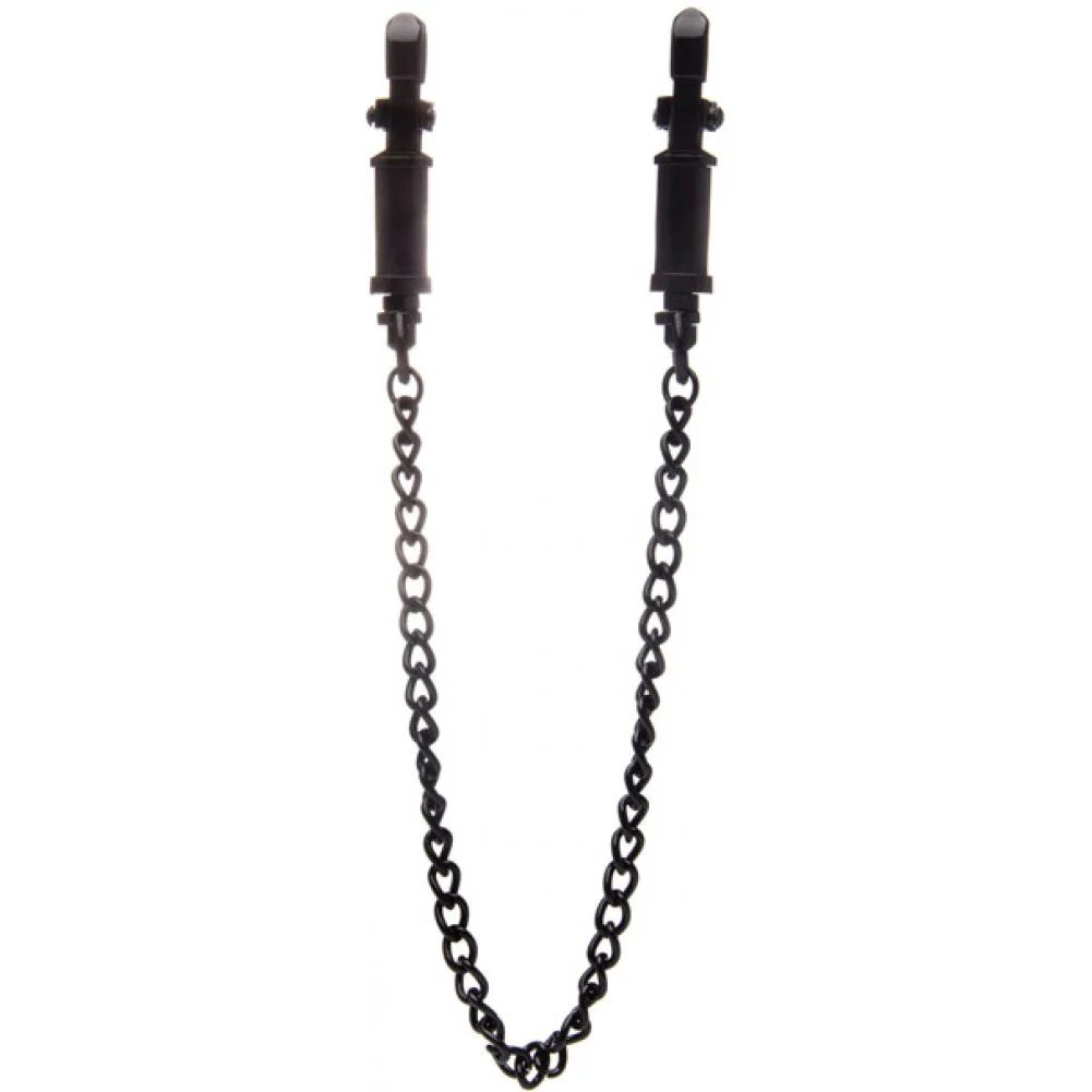 Ouch Vice Nipple Clamps with Chain for Naughty Pleasure, 12.5", Black