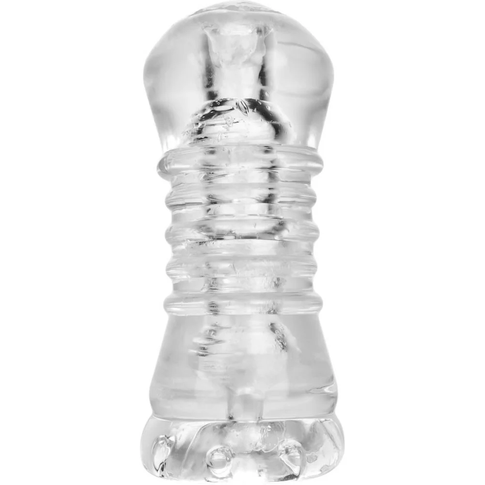 OxBalls Atomic Jock Jerk Jack-Off Stroker for Men, 6.5", Crystal Clear