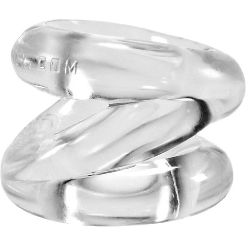 OxBalls Atomic Jock Z-Balls Ballstretcher and Penis Ring, 1", Clear