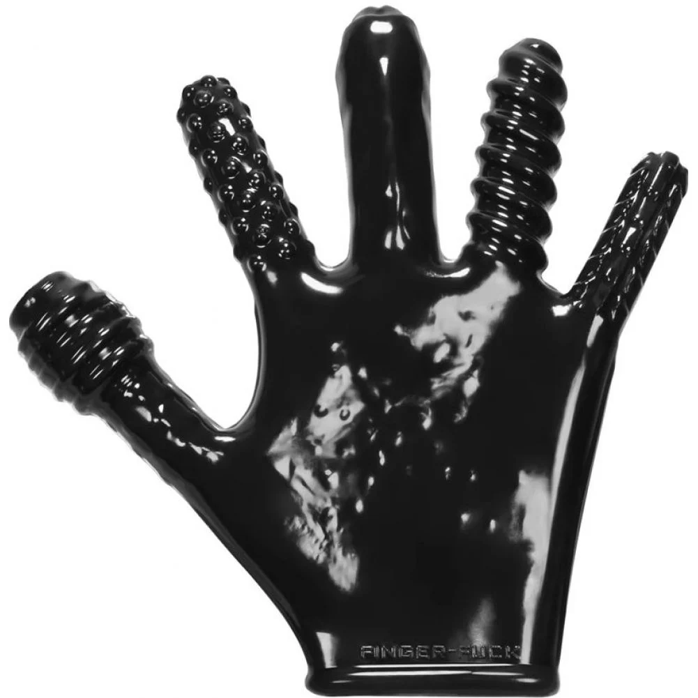 OxBalls Finger F*ck Reversible Textured Glove, One Size, Black