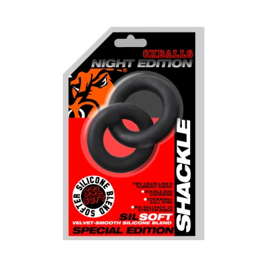 Oxballs Night Edition: Shackle Double Linked Cock/Ball Rings