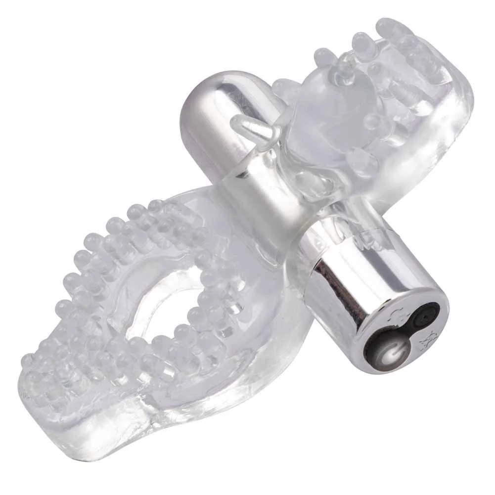 Passion Enhancer Wireless Rechargeable Lovers Ring, 3.25", Crystal Clear
