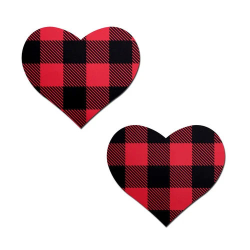 Pastease Buffalo Plaid Heart Nipple Pasties