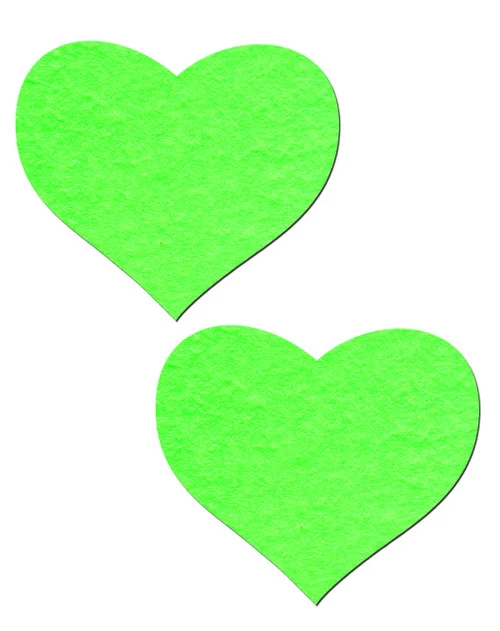 Pastease Glow In The Dark Green Hearts Nipple Pasties