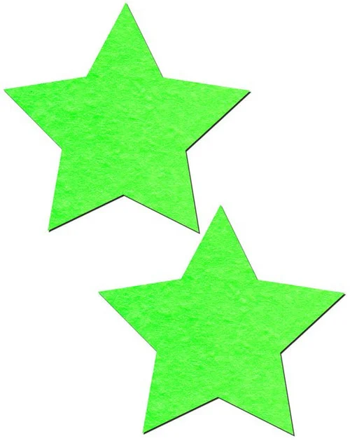 Pastease Glow In The Dark Green Stars Nipple Pasties