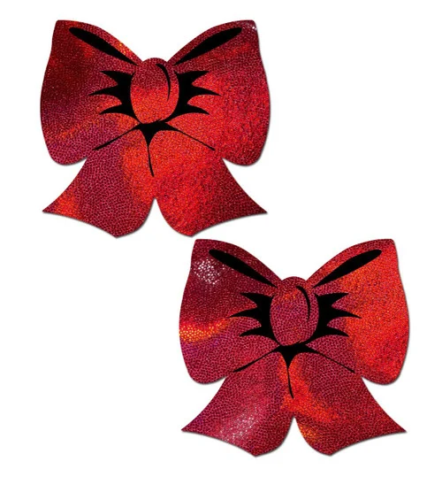 Pastease Red Christmas Bows Nipple Pasties