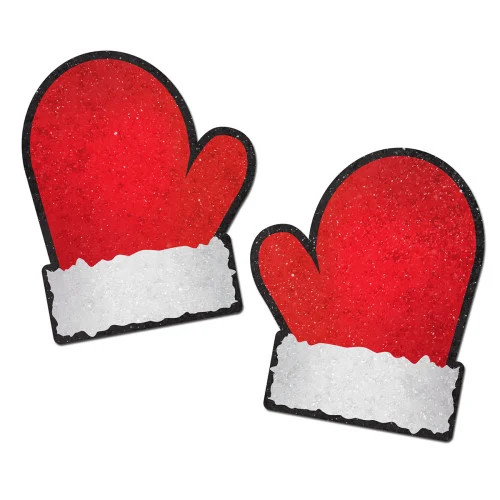Pastease Red Christmas Santa Mittens Nipple Pasties